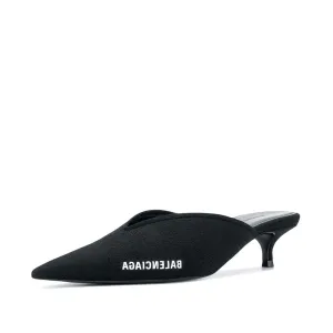 Balenciaga Logo Knife Kitten Heels Mule - Size 6