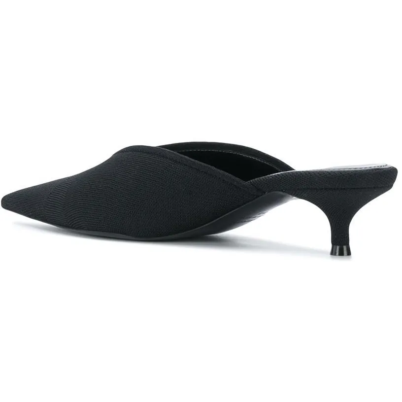 Balenciaga Logo Knife Kitten Heels Mule - Size 6