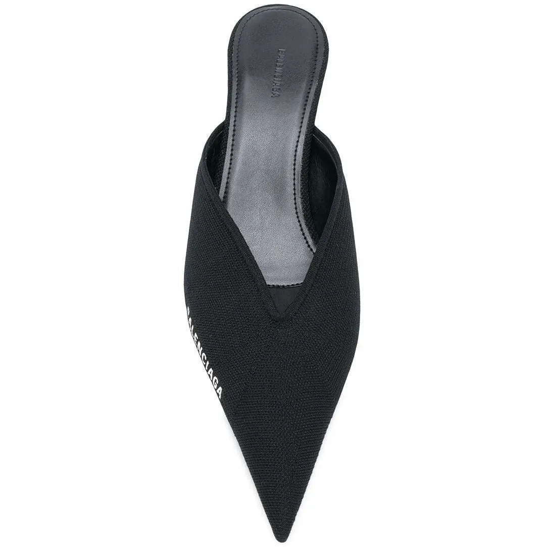 Balenciaga Logo Knife Kitten Heels Mule - Size 6