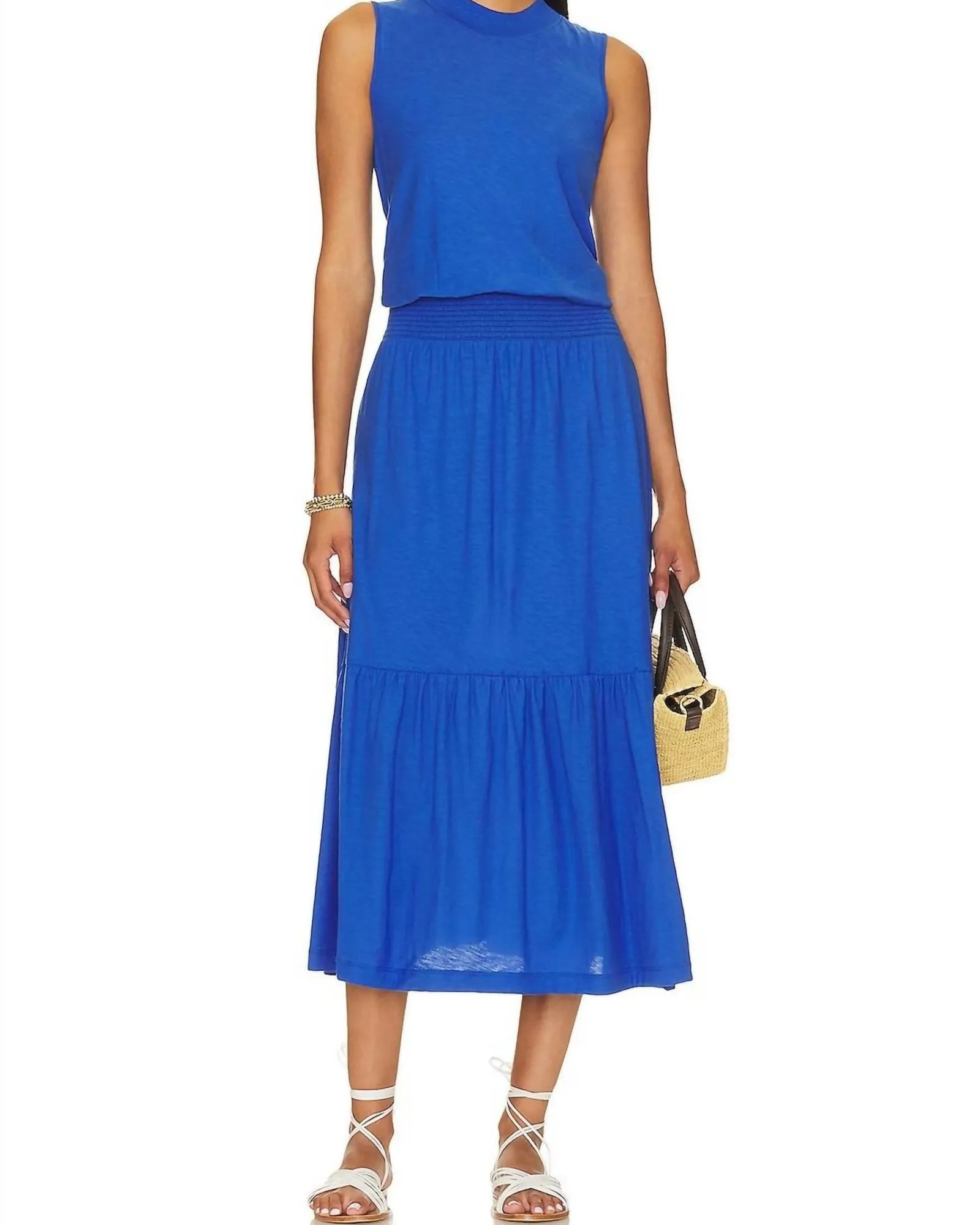 Barrett 90'S Midi Dress in Blue Bottle | Blue Bottle