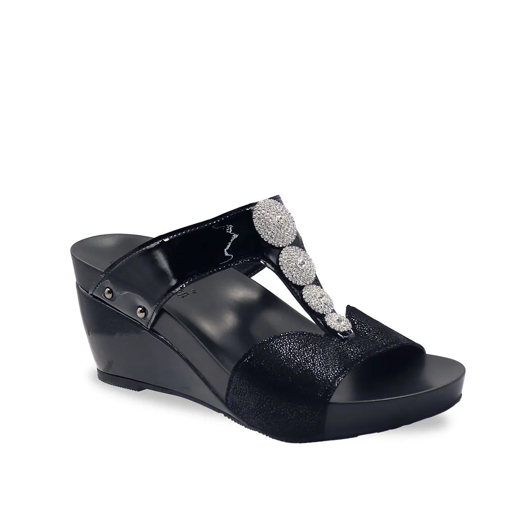 Diamond Mixed Leather High Wedges 3" inch [Arch-legance Series][ODD SIZES LEFT]