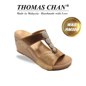 Diamond Mixed Leather High Wedges 3" inch [Arch-legance Series][ODD SIZES LEFT]