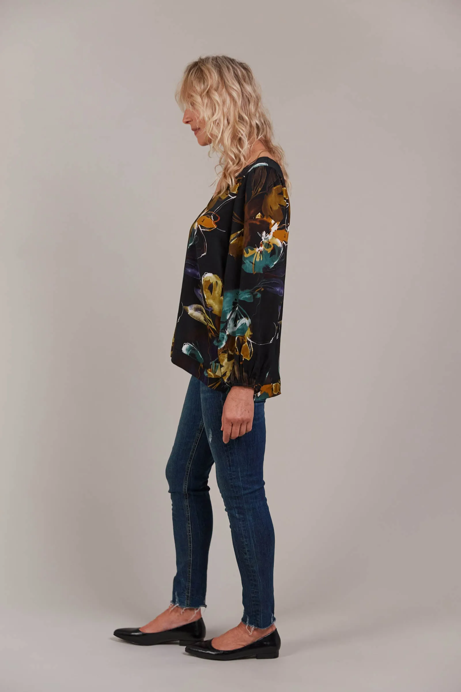 Elsie Top - Botanical Black