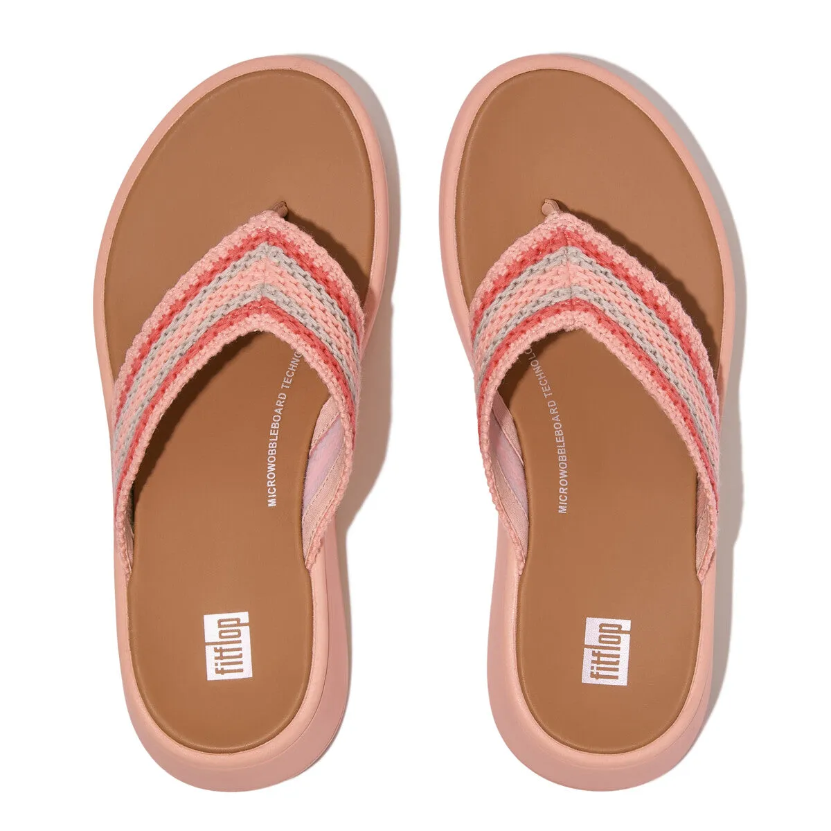 F-MODE Crochet Flatform Toe-Post Sandals