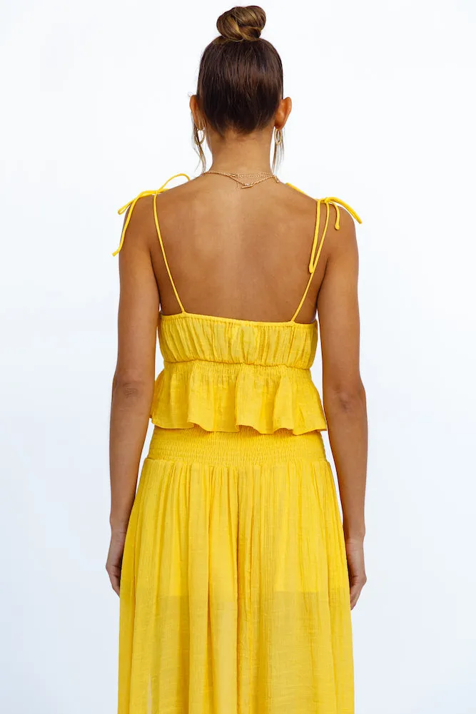 HELLO MOLLY Stay Fun Maxi Skirt Mustard