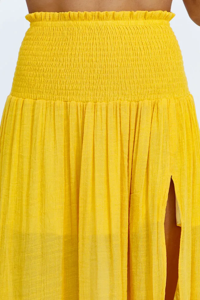 HELLO MOLLY Stay Fun Maxi Skirt Mustard
