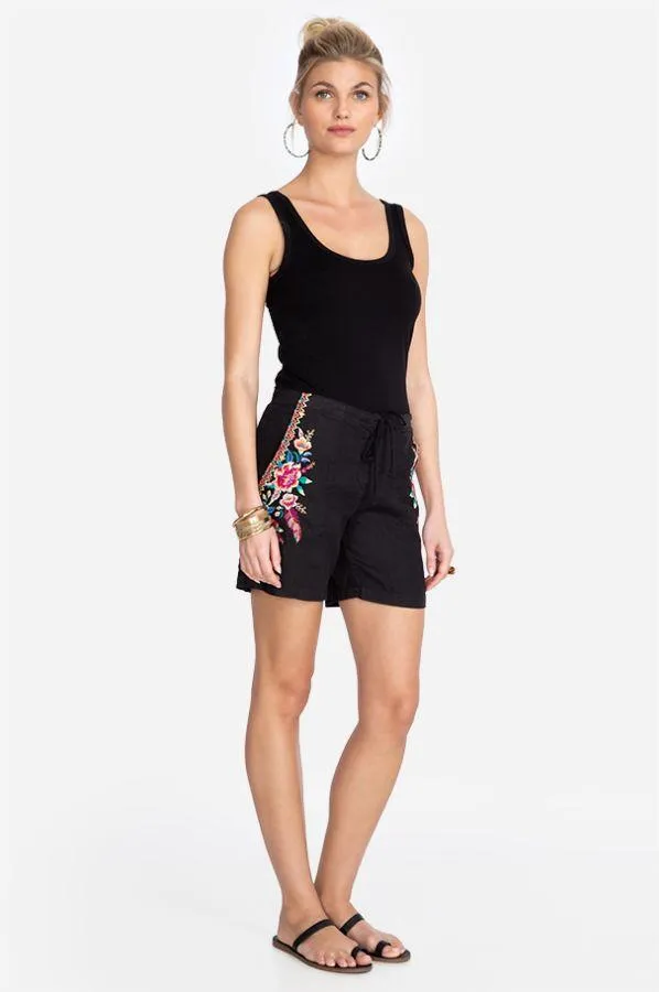 Imani Linen Shorts - Black