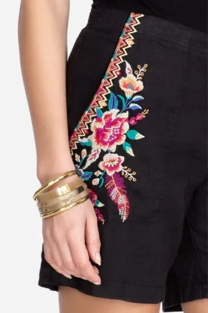 Imani Linen Shorts - Black
