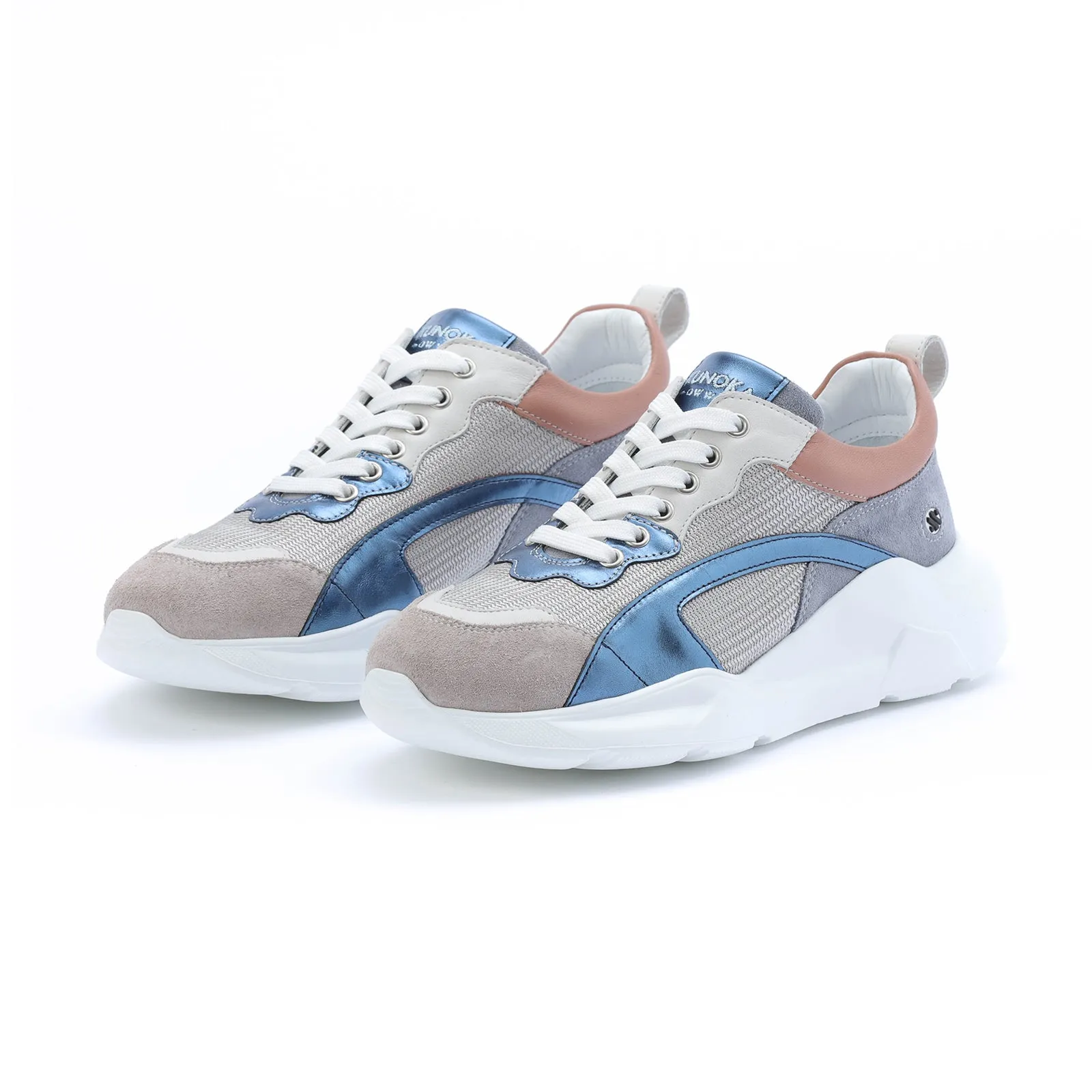 IZZI platform sneaker - grey and pink