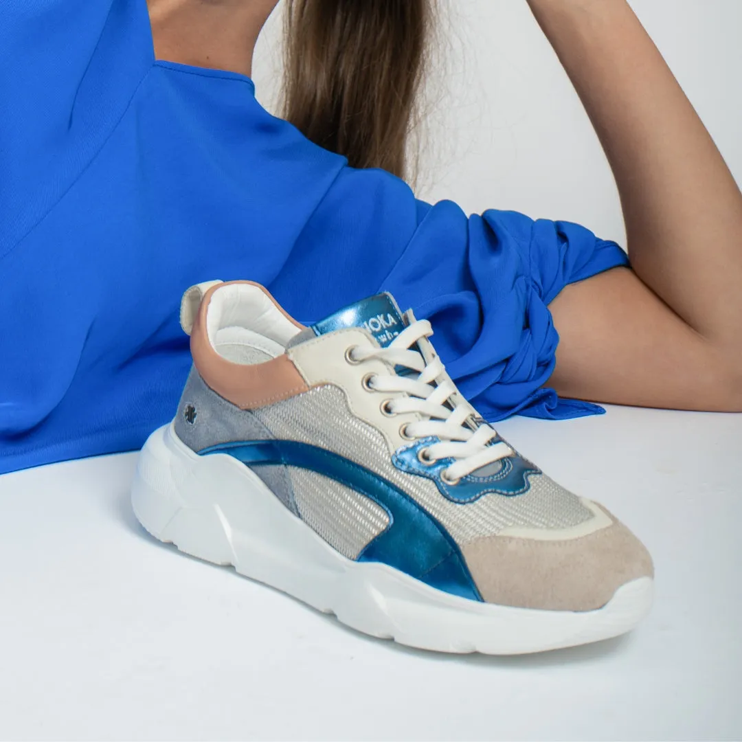 IZZI platform sneaker - grey and pink