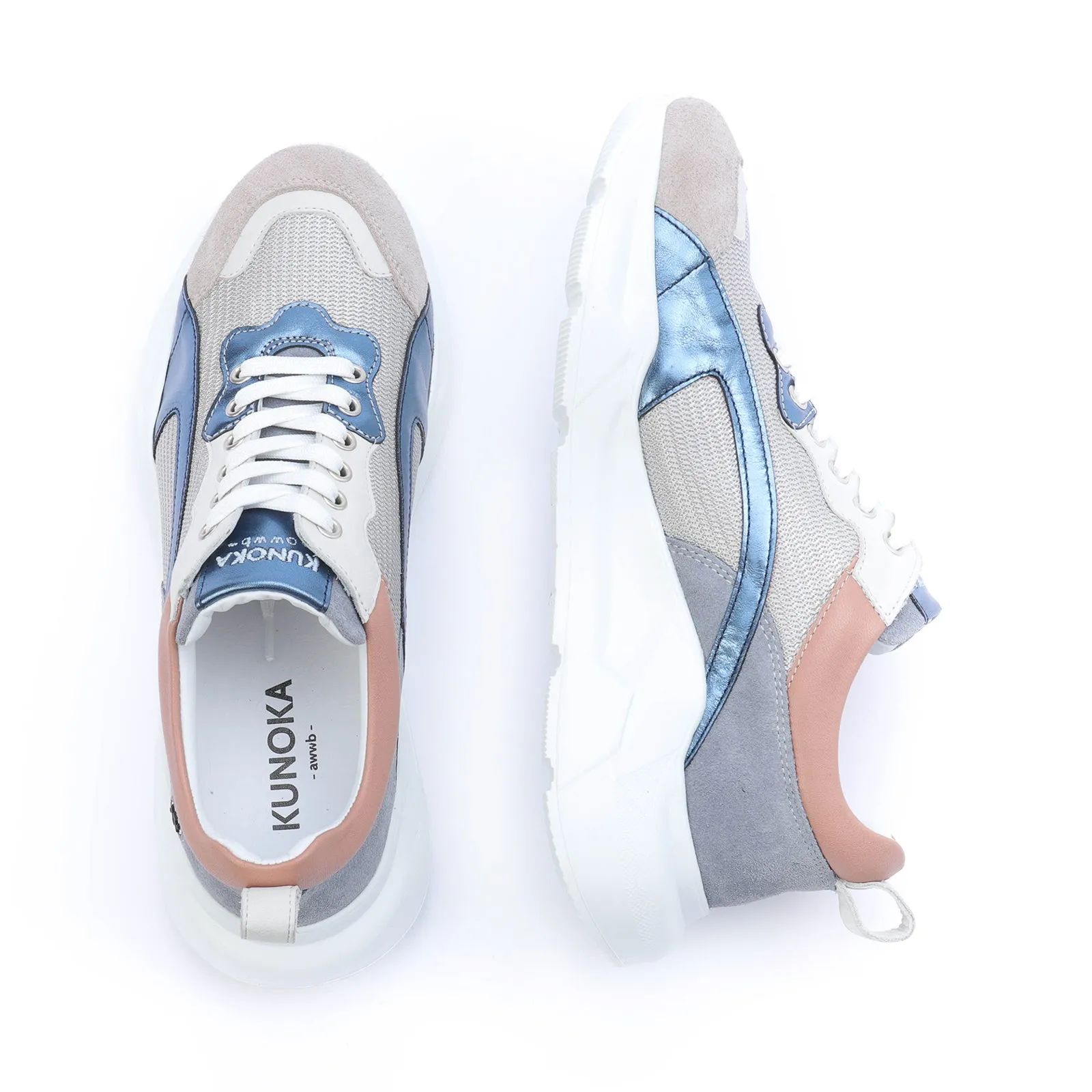 IZZI platform sneaker - grey and pink