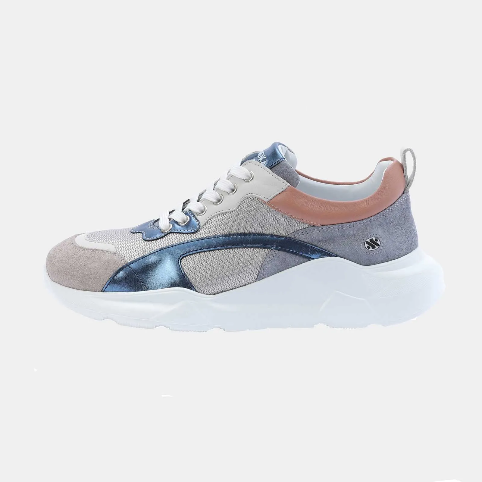 IZZI platform sneaker - grey and pink