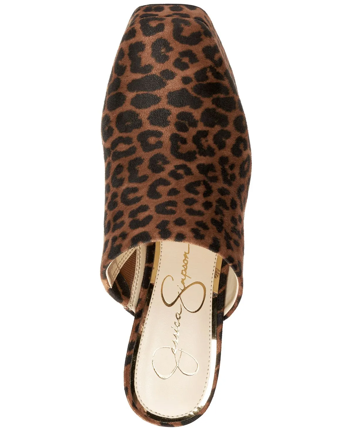 Jessica Simpson Denima Natural Block Heel Slip On Squared Toe Heeled Sandals