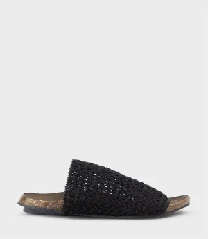 KYNDRA Textured Slide on Footbed in Black