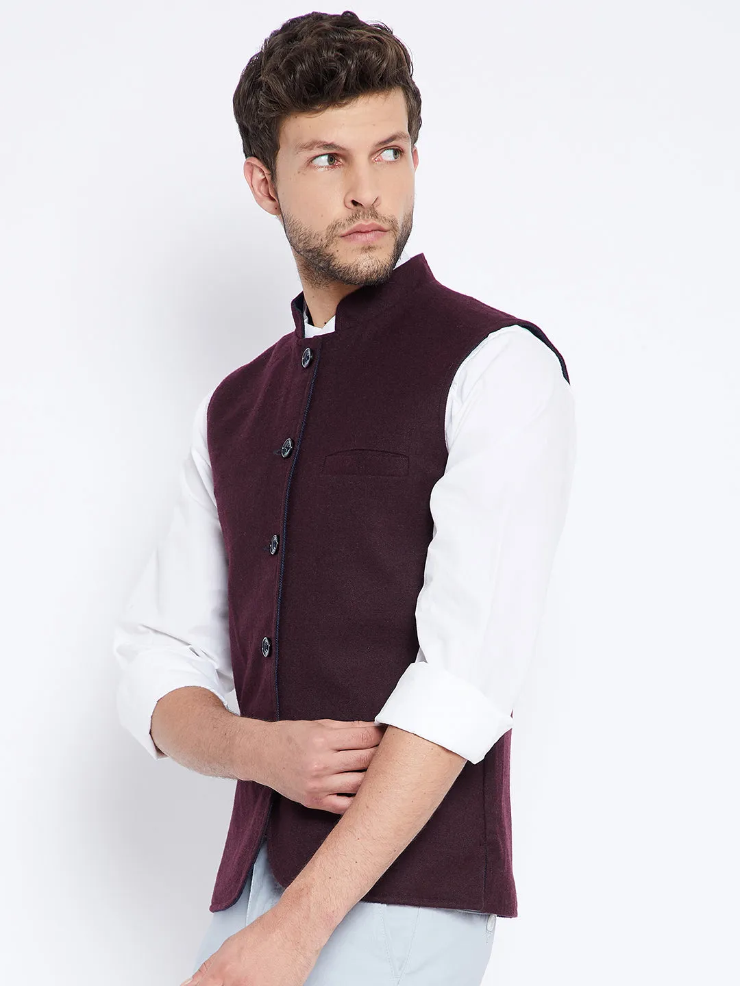 Maroon Reversible Waistcoat