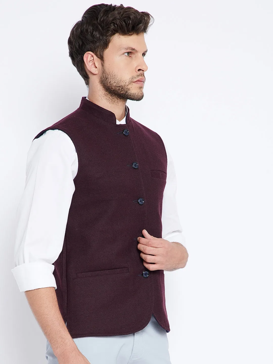 Maroon Reversible Waistcoat