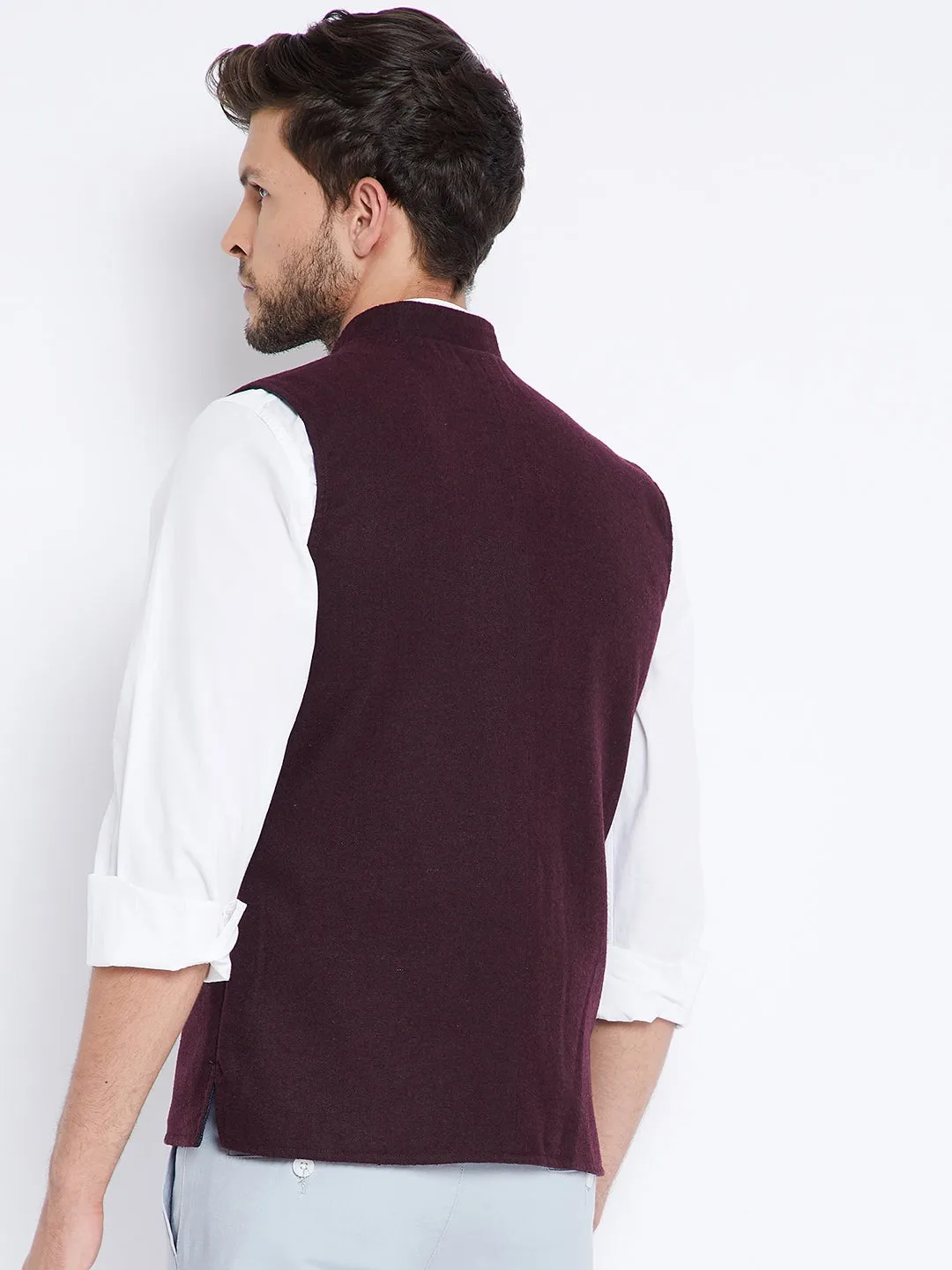 Maroon Reversible Waistcoat