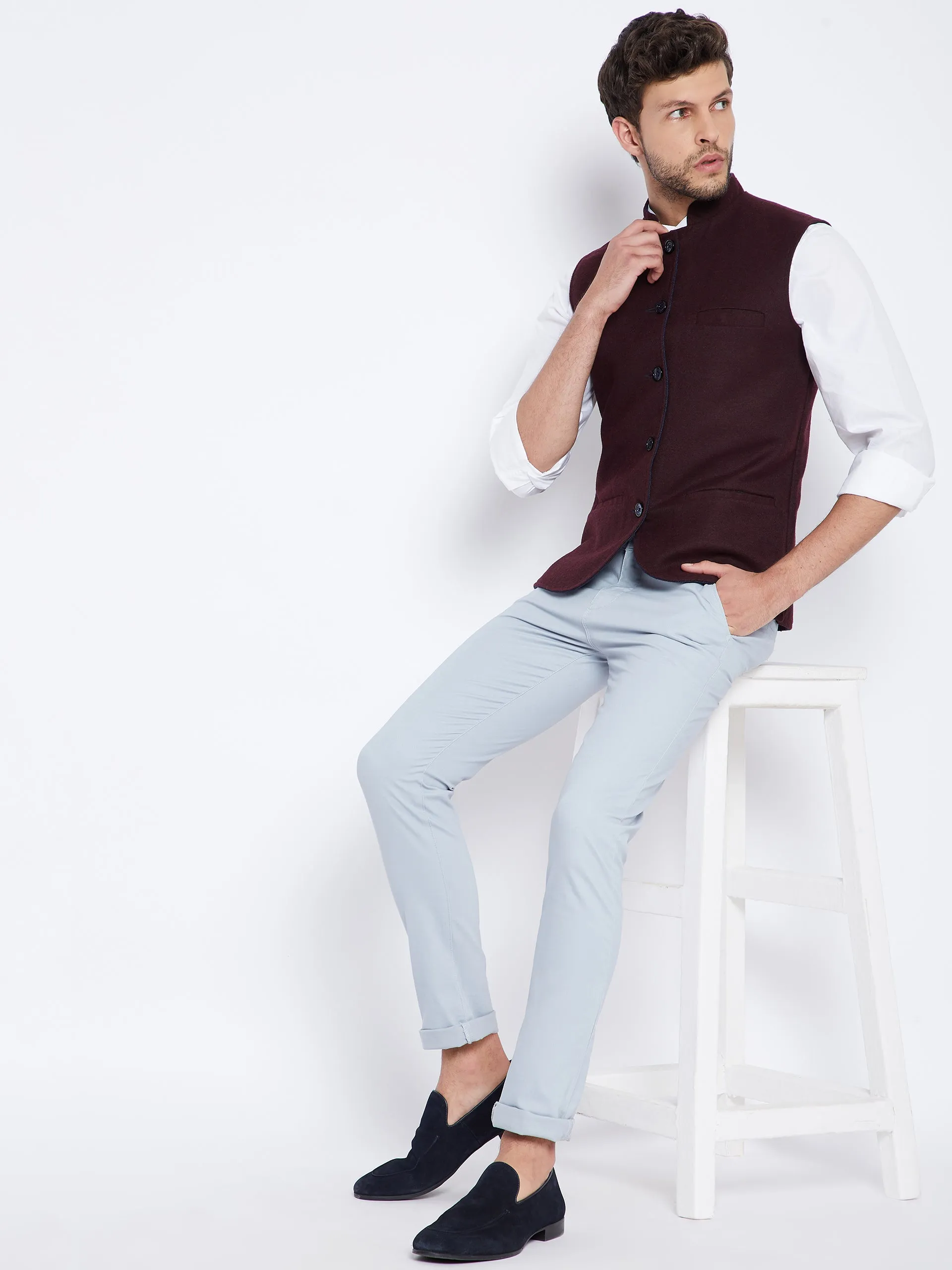 Maroon Reversible Waistcoat