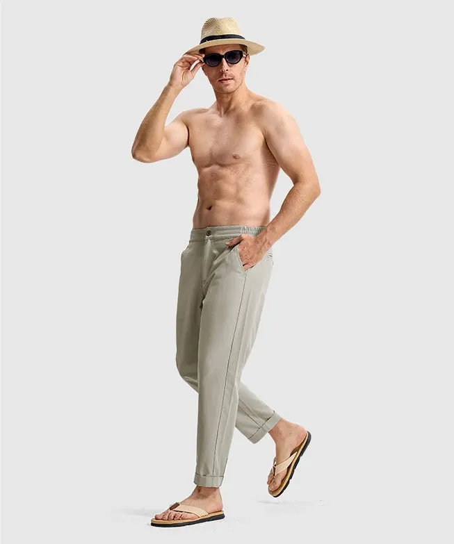 Men's Breezy Linen-Blend Casual Pants