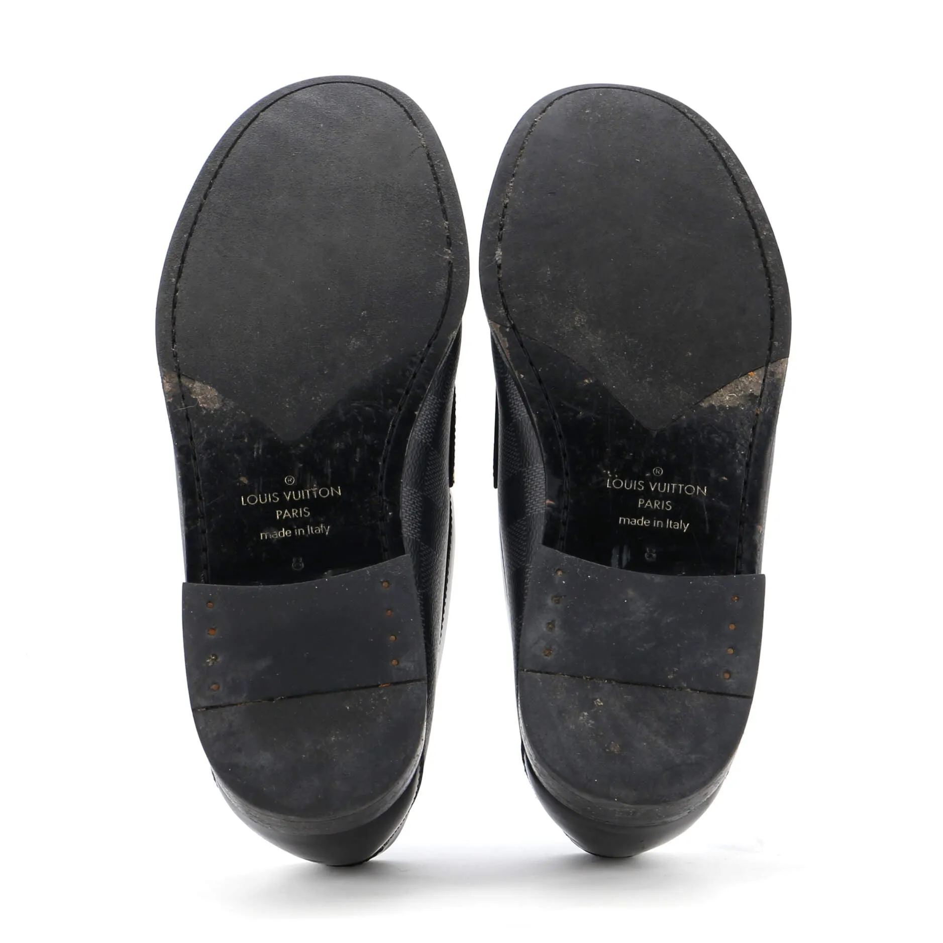 Men's Major Loafers Giant Damier Graphite with Leather