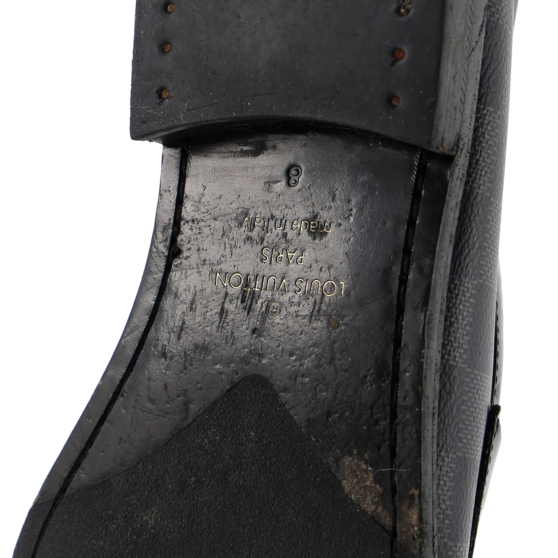 Men's Major Loafers Giant Damier Graphite with Leather