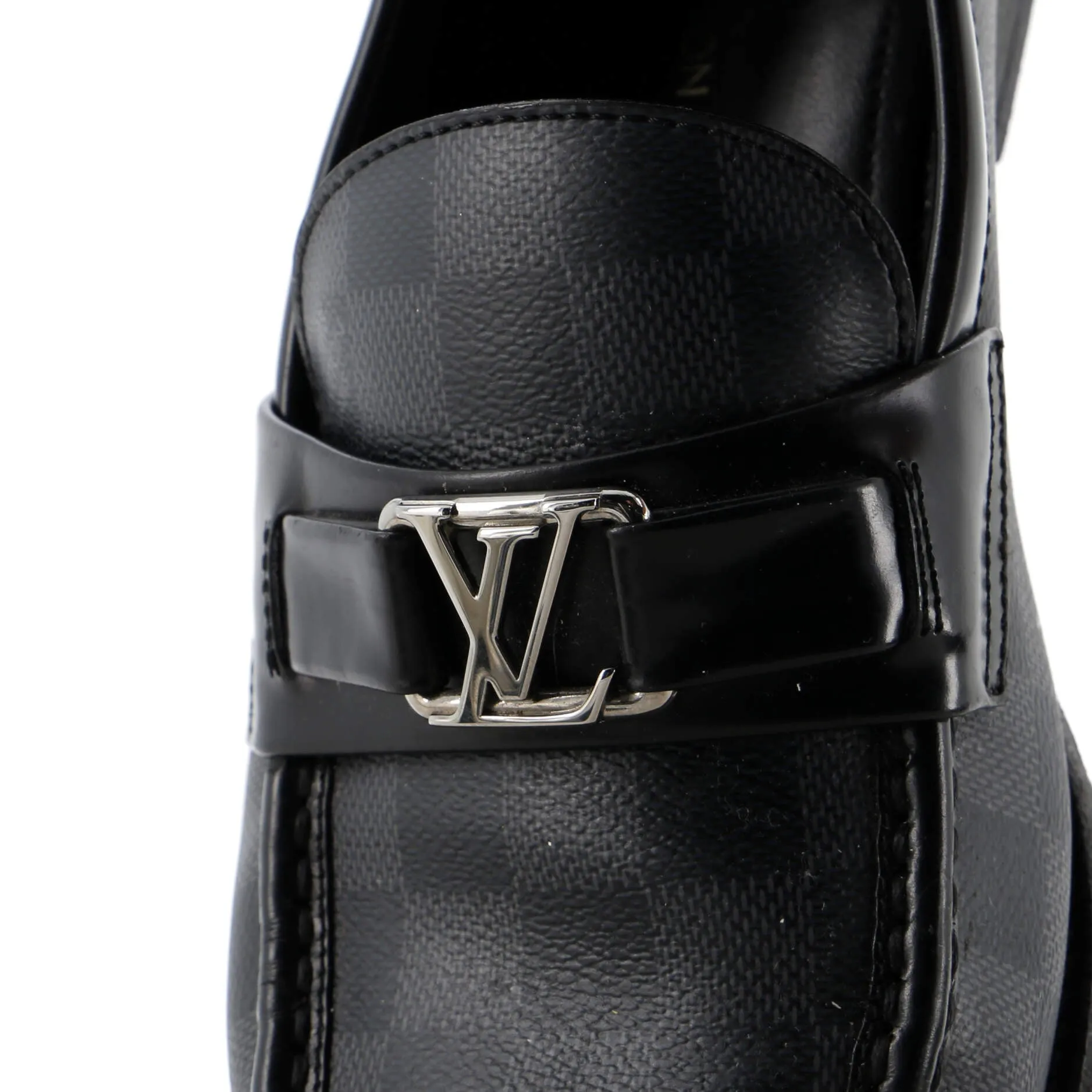 Men's Major Loafers Giant Damier Graphite with Leather