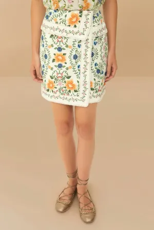 Off White Folk Floral Mini Skirt