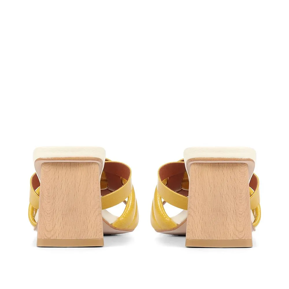 Pamela-02 Leather Block Heeled Mules - SINO35502 / 321 927