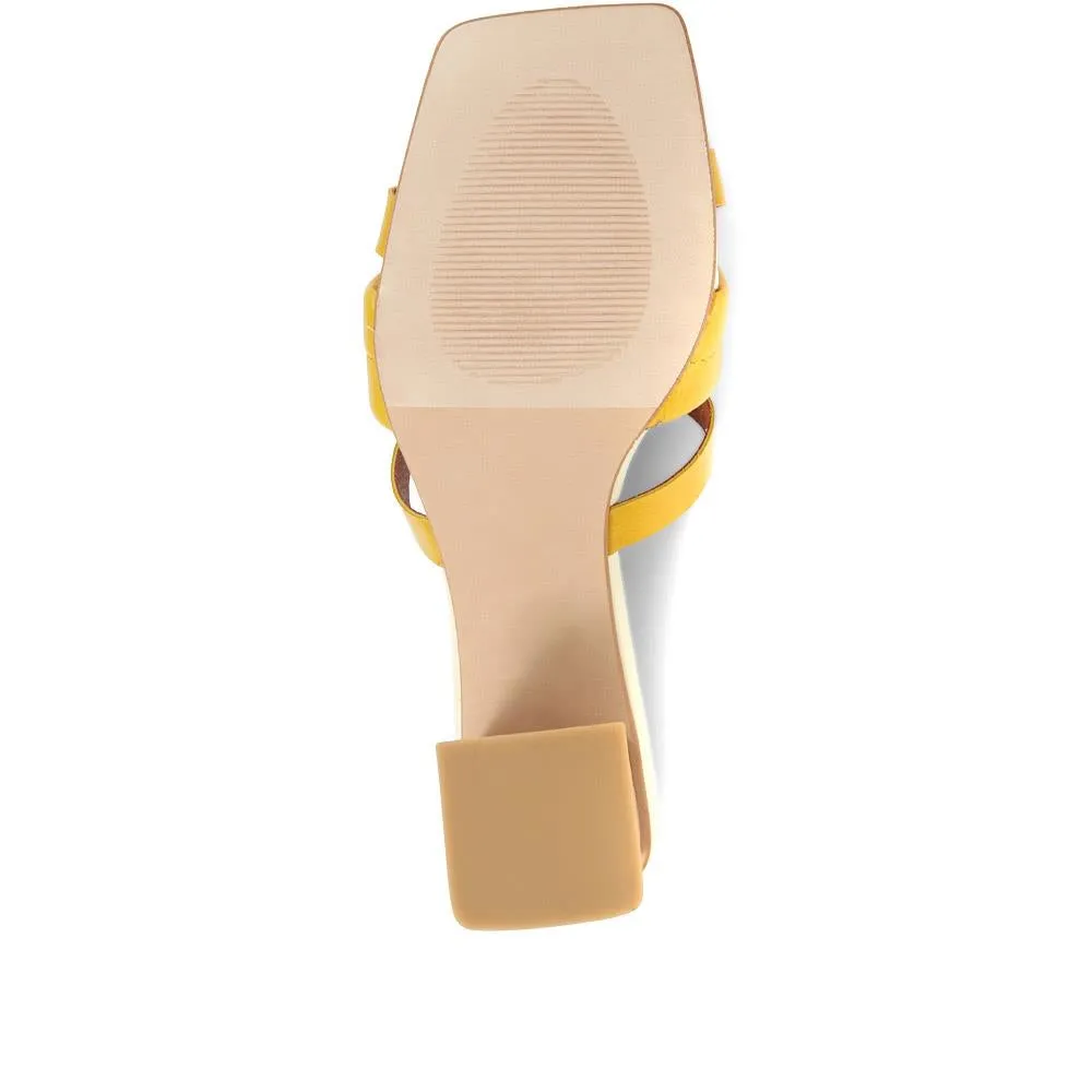 Pamela-02 Leather Block Heeled Mules - SINO35502 / 321 927