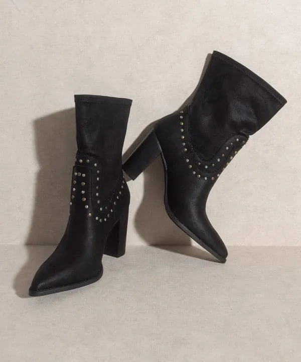 Paris Awaits Studded Boots - Black or White