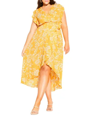 Piper Golden Floral Maxi Dress | Yellow / White