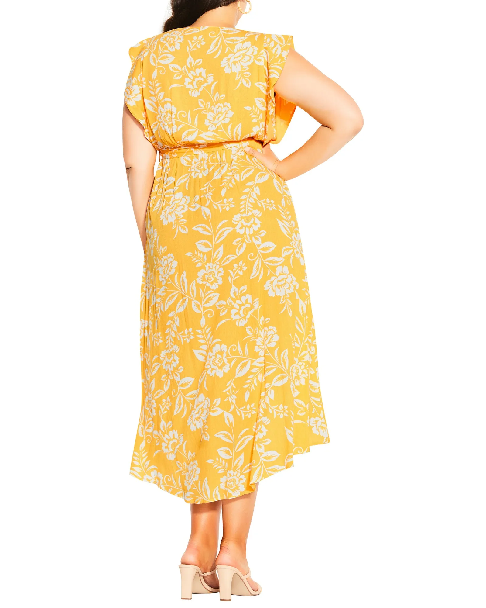 Piper Golden Floral Maxi Dress | Yellow / White