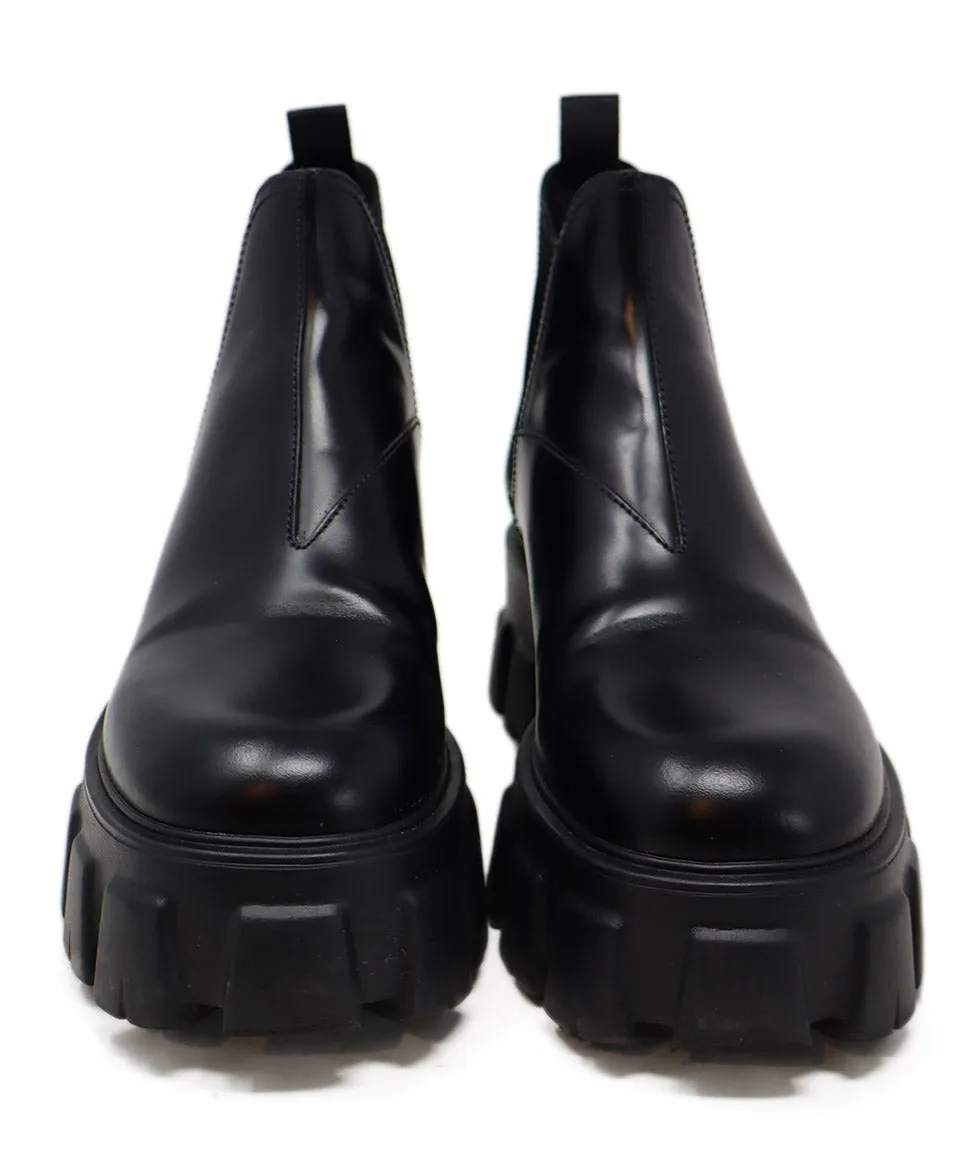 Prada Black Leather & Elastic Boots sz 7.5