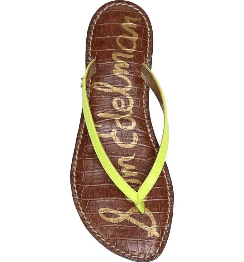 Sam Edelman Gracie Thong Slip On Slide Flat Sandals NEON YELLOW (11, NEON YELLOW)