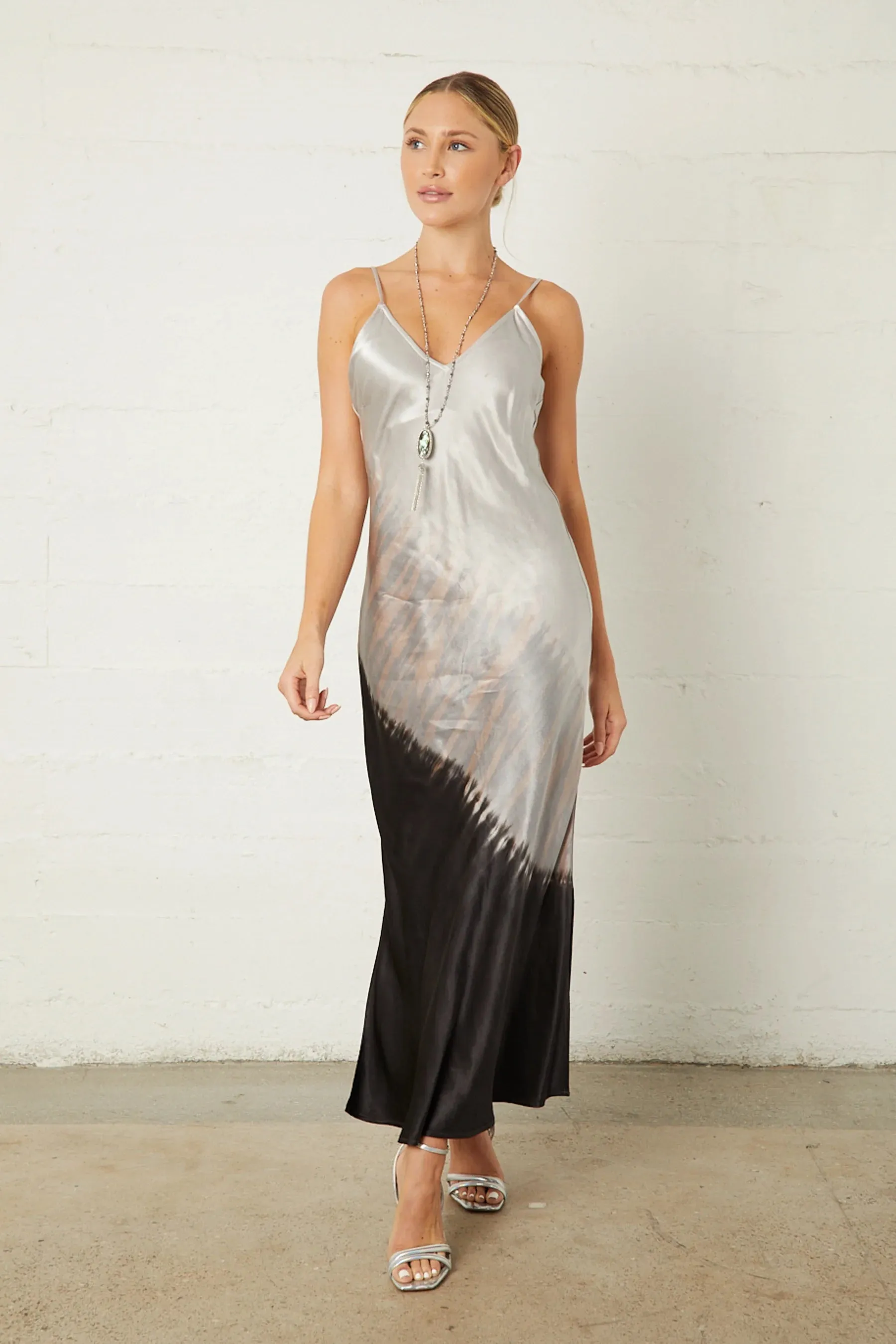Satin Sky Bias Dress