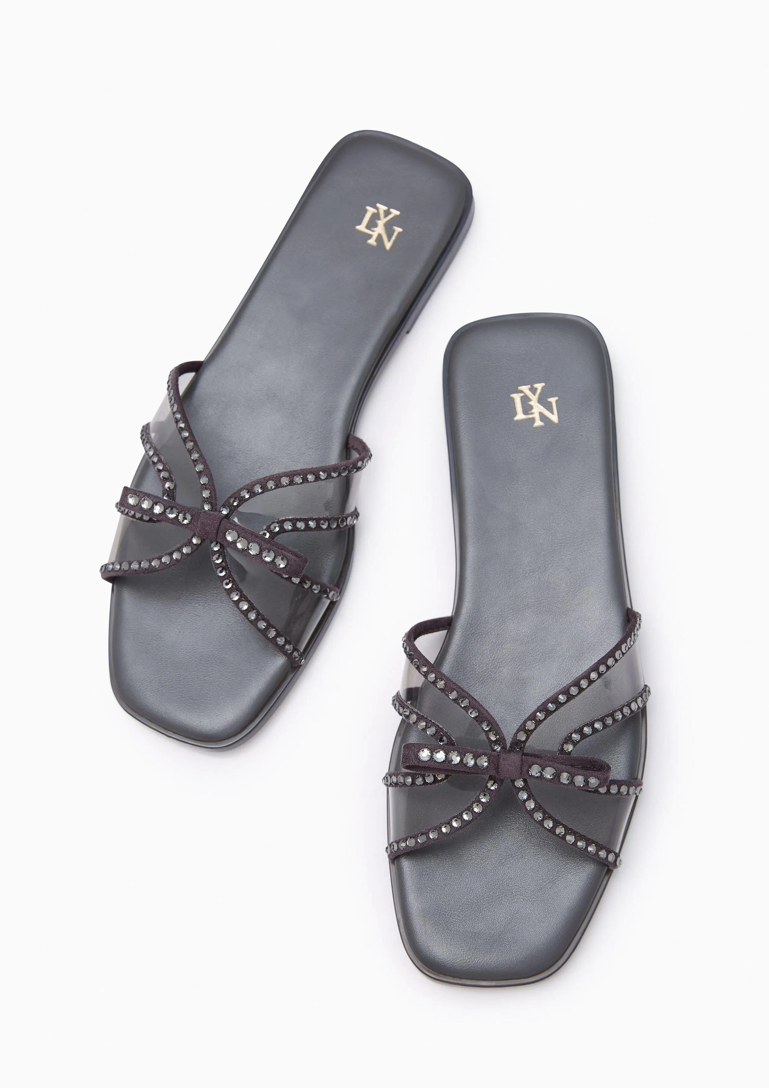 Spencer Flat Sandals Dark Grey