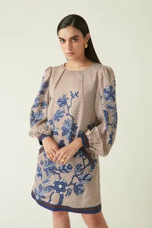 Summer Dress Linen Satin Aninda Printed-Java E2-Fashion Edit-4JV-121-Payal Pratap