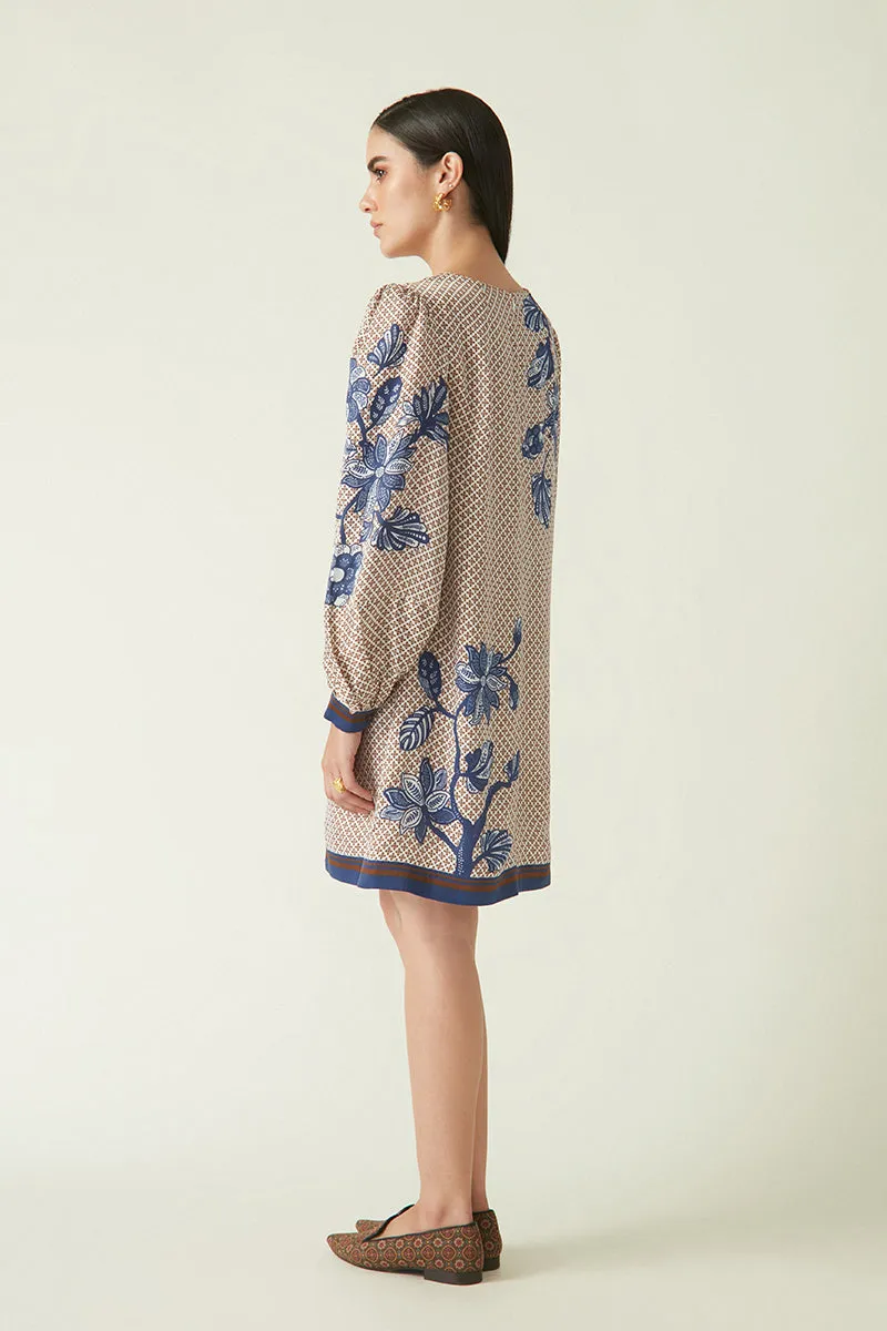 Summer Dress Linen Satin Aninda Printed-Java E2-Fashion Edit-4JV-121-Payal Pratap