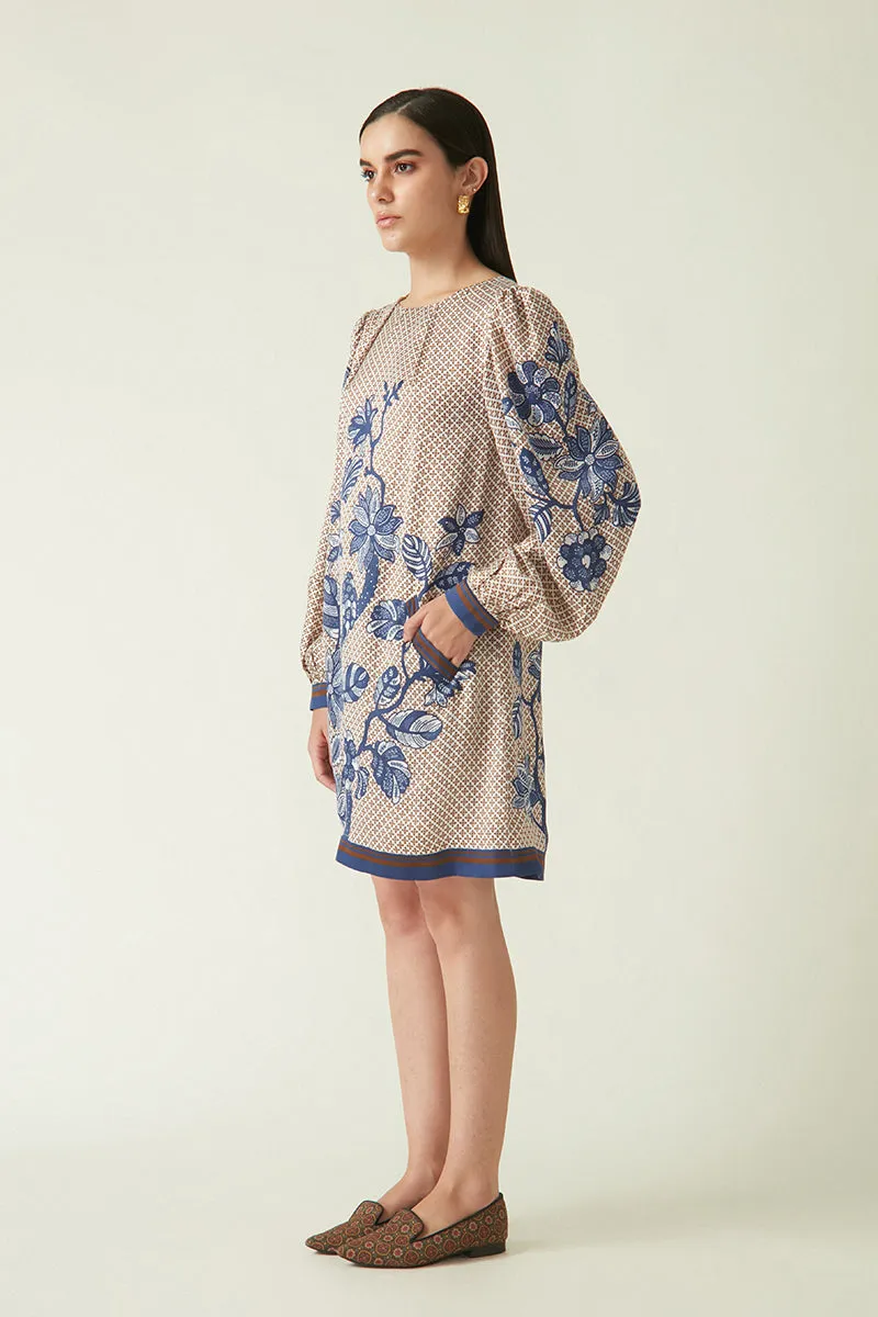 Summer Dress Linen Satin Aninda Printed-Java E2-Fashion Edit-4JV-121-Payal Pratap