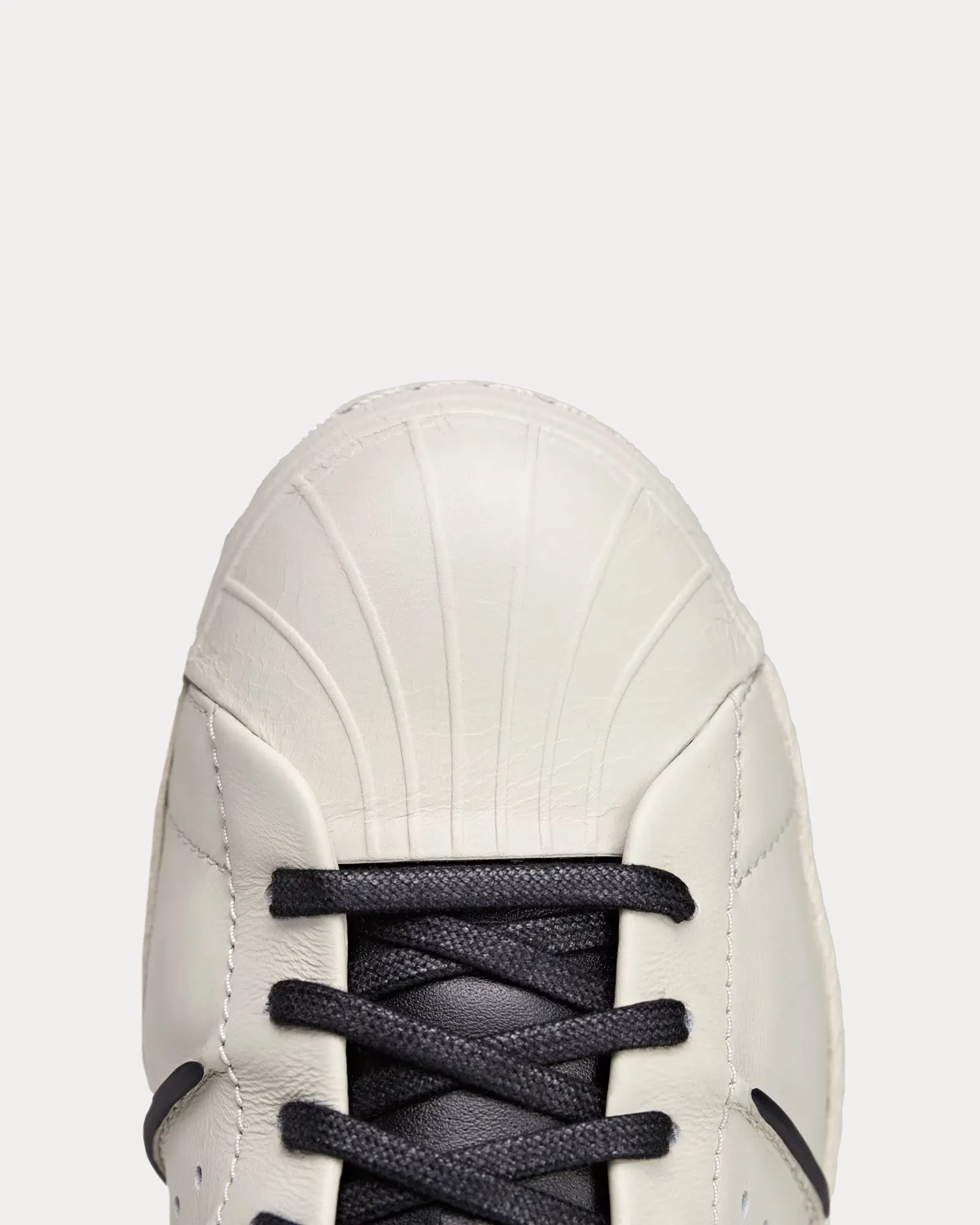 Superstar Leather Talc / Talc / Black Low Top Sneakers