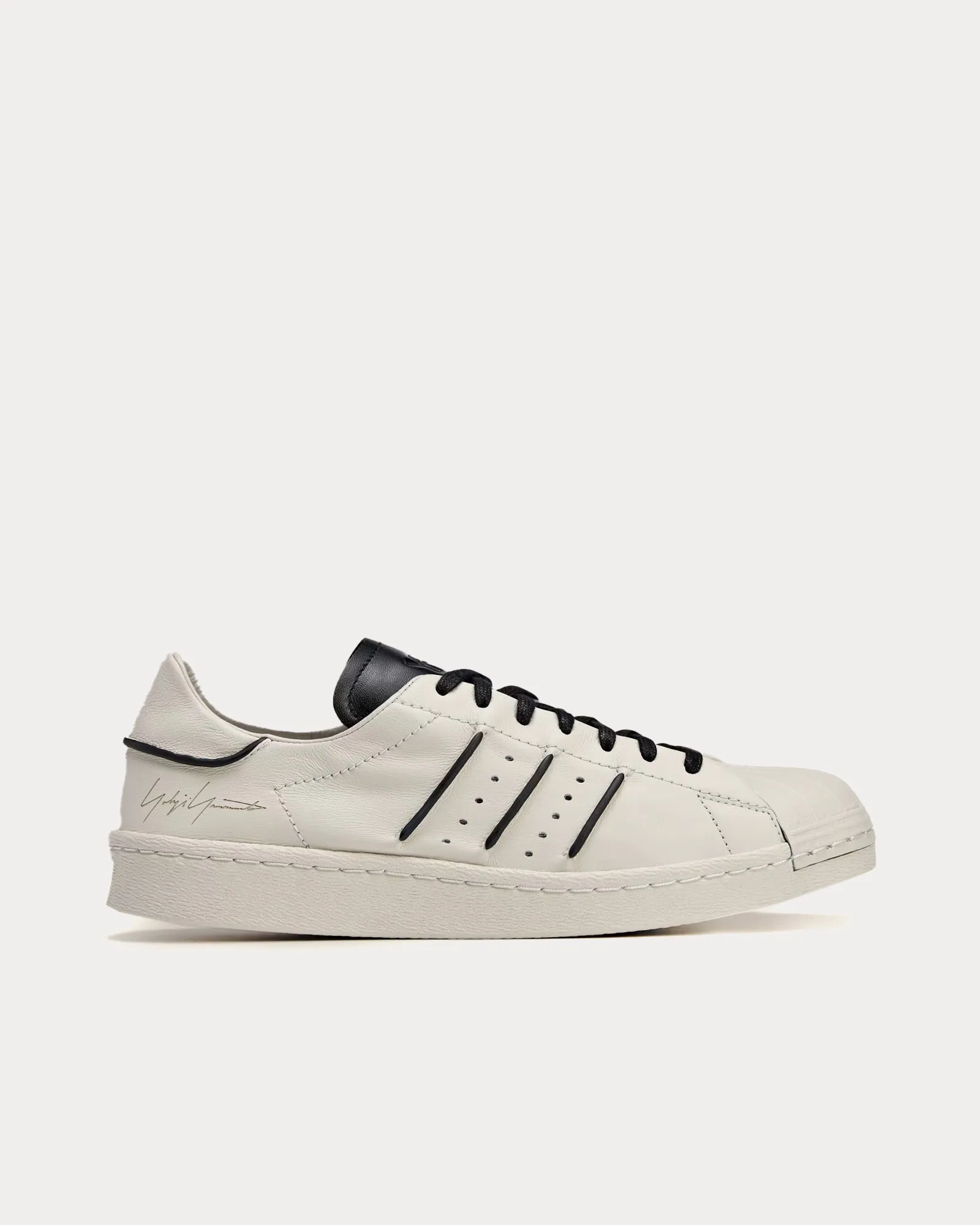 Superstar Leather Talc / Talc / Black Low Top Sneakers