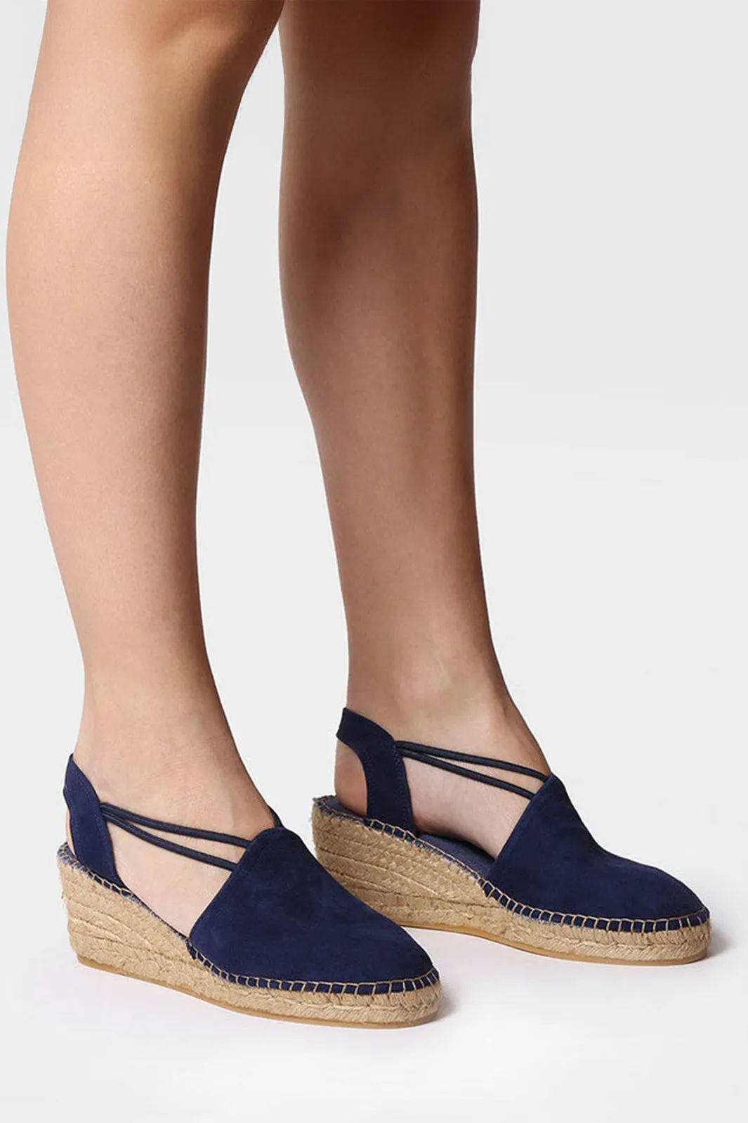 Toni Pons Tremp Espadrille Wedge Sandal Navy Suede