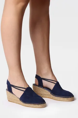 Toni Pons Tremp Espadrille Wedge Sandal Navy Suede