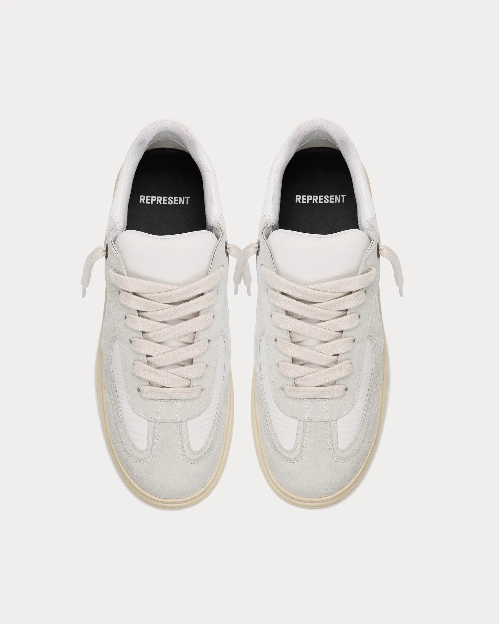 Virtus Leather & Nylon Vintage White Low Top Sneakers