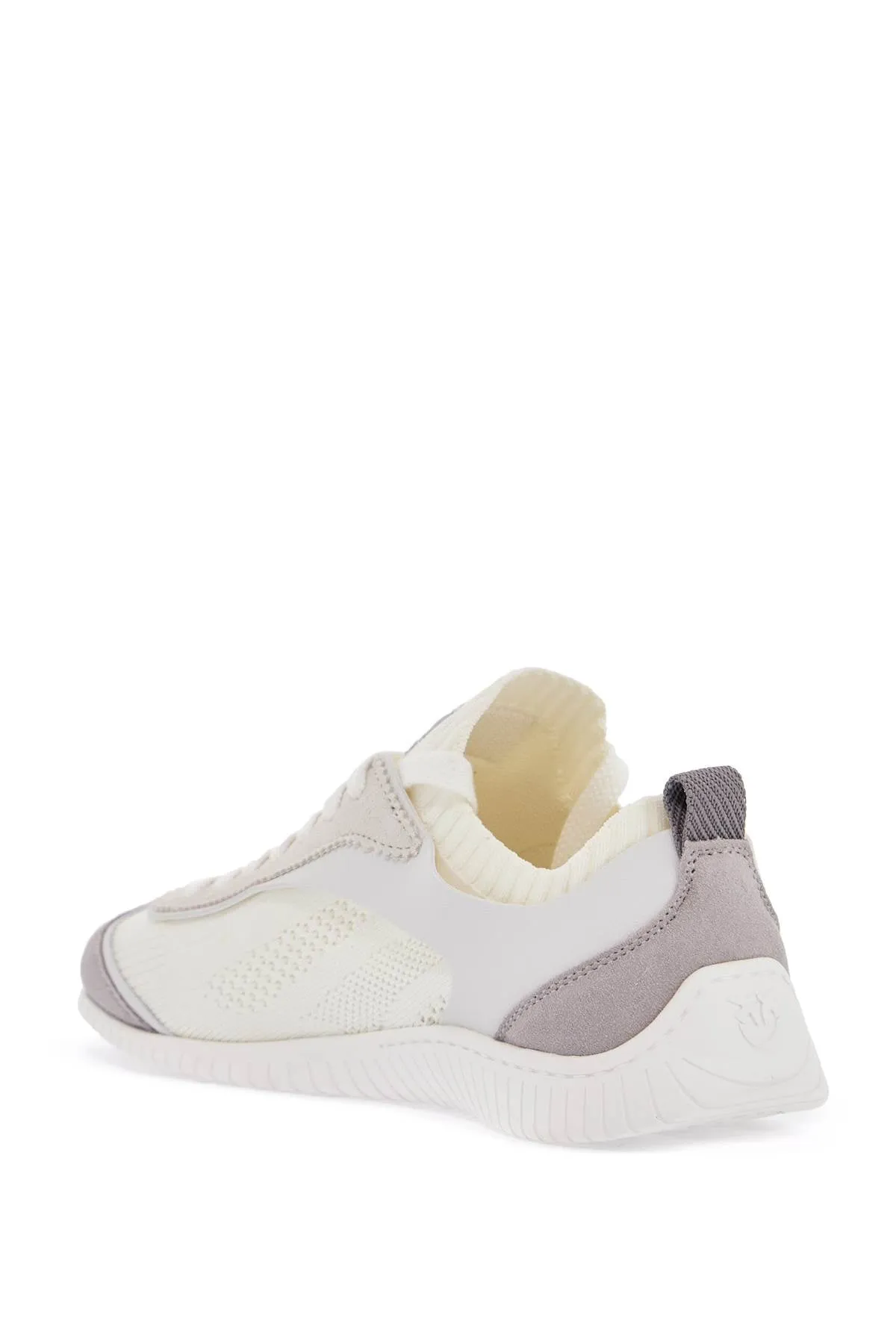 white latte knit fabric sneakers with light gray details SS0061 T025 MILK