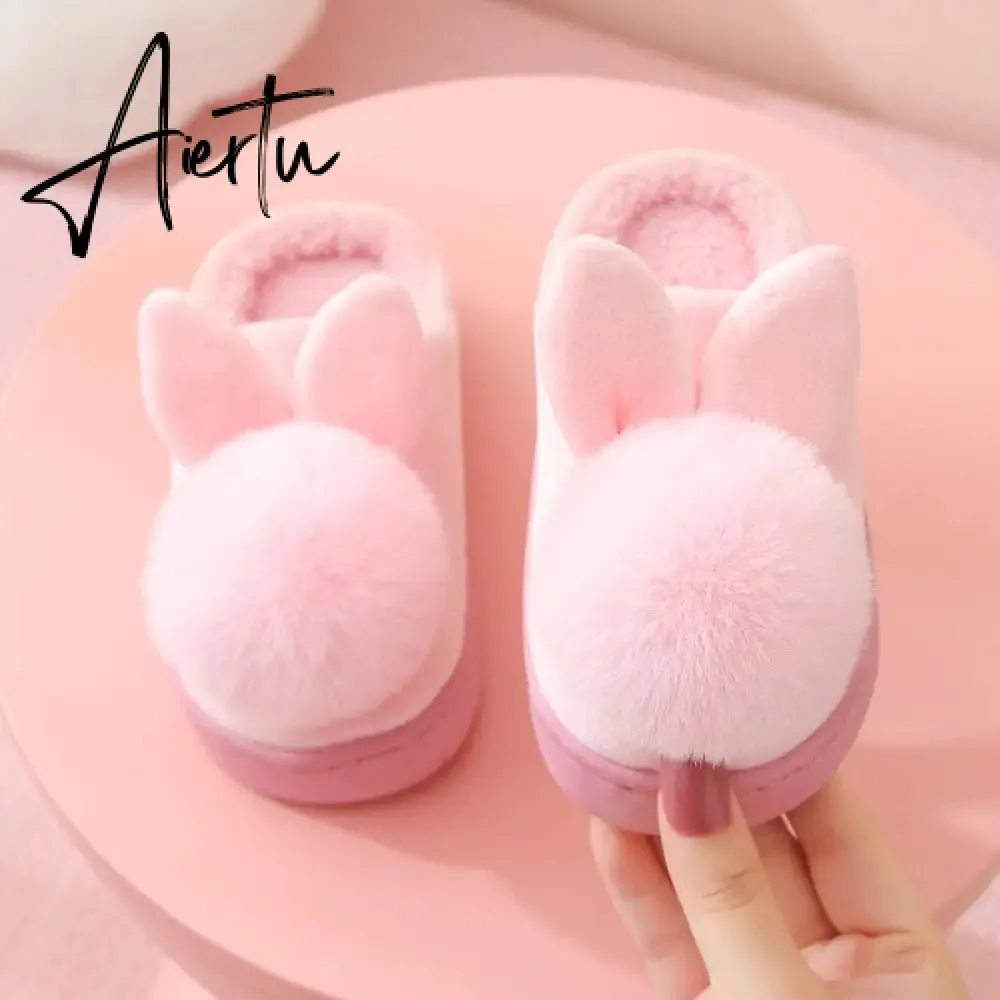 Winter Kids Slippers for Girls Indoor Toddler Boys Furry Fur Slides Home Baby Shoes Warm Anti-slip Children's Slipper  CSH959
