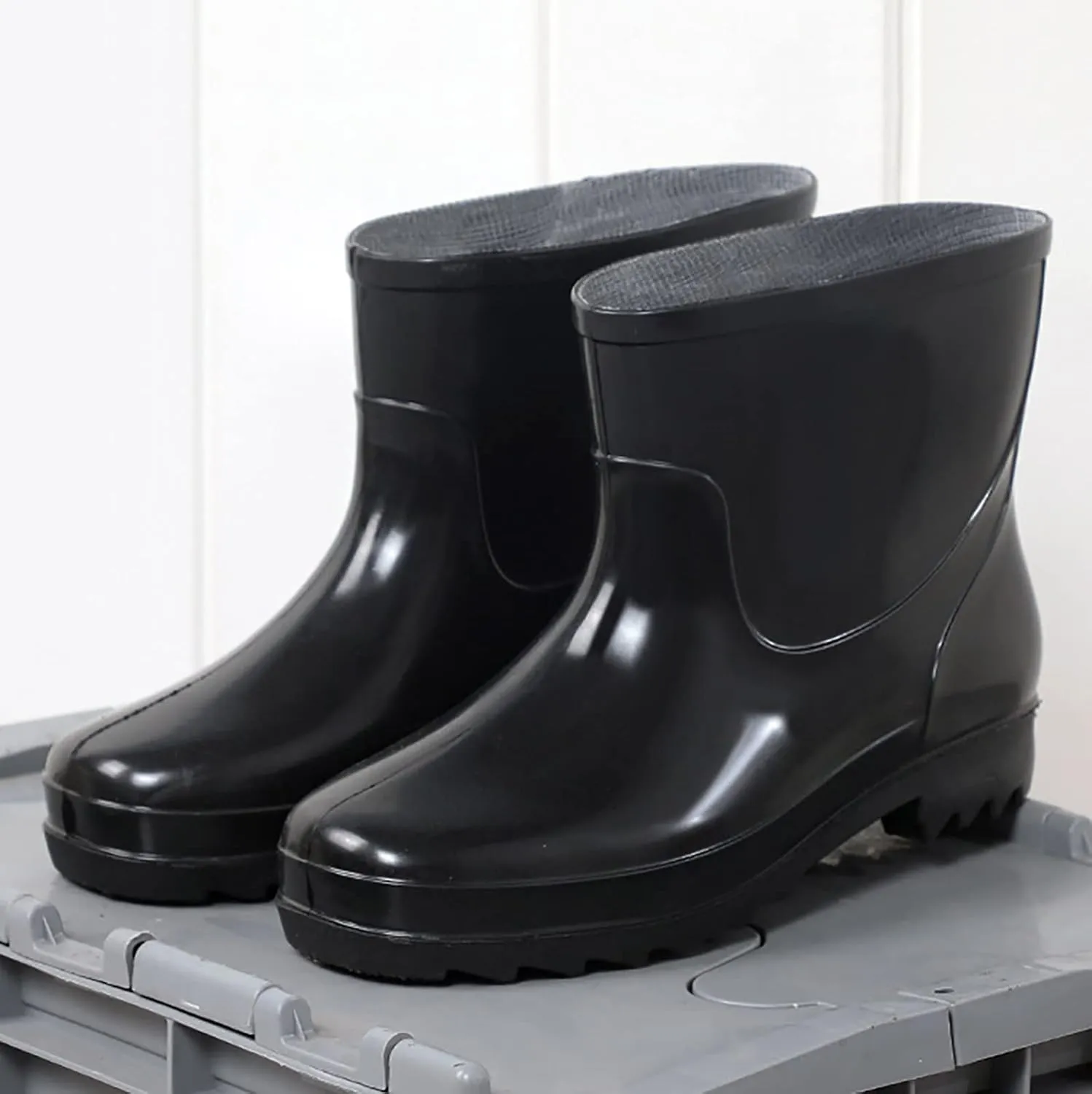 Womens Rain Boots Wide Calf Mens Grounded Footwear Booties with Heel Non Slip Work Barefoot Shoes Waterproof Rain and Garden Shoe for Women Outdoor Wide Calf Boots