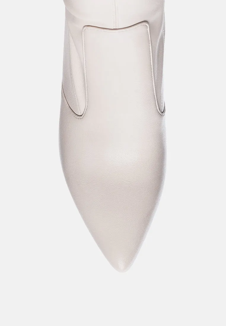 zade thigh high long boots in stretch patent pu
